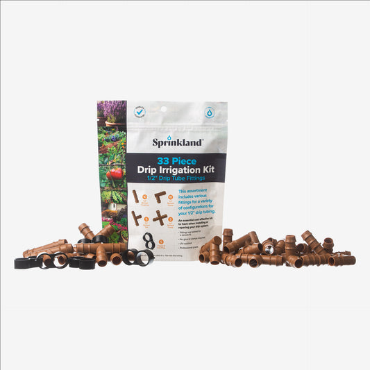 33 Piece Drip Irrigation Kit (1/2" Drip Tube Fittings)