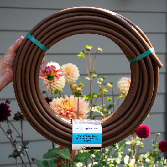 1/2" Dripline Emitter Bundle | 100 ft Roll with Hose Adapter & Fittings