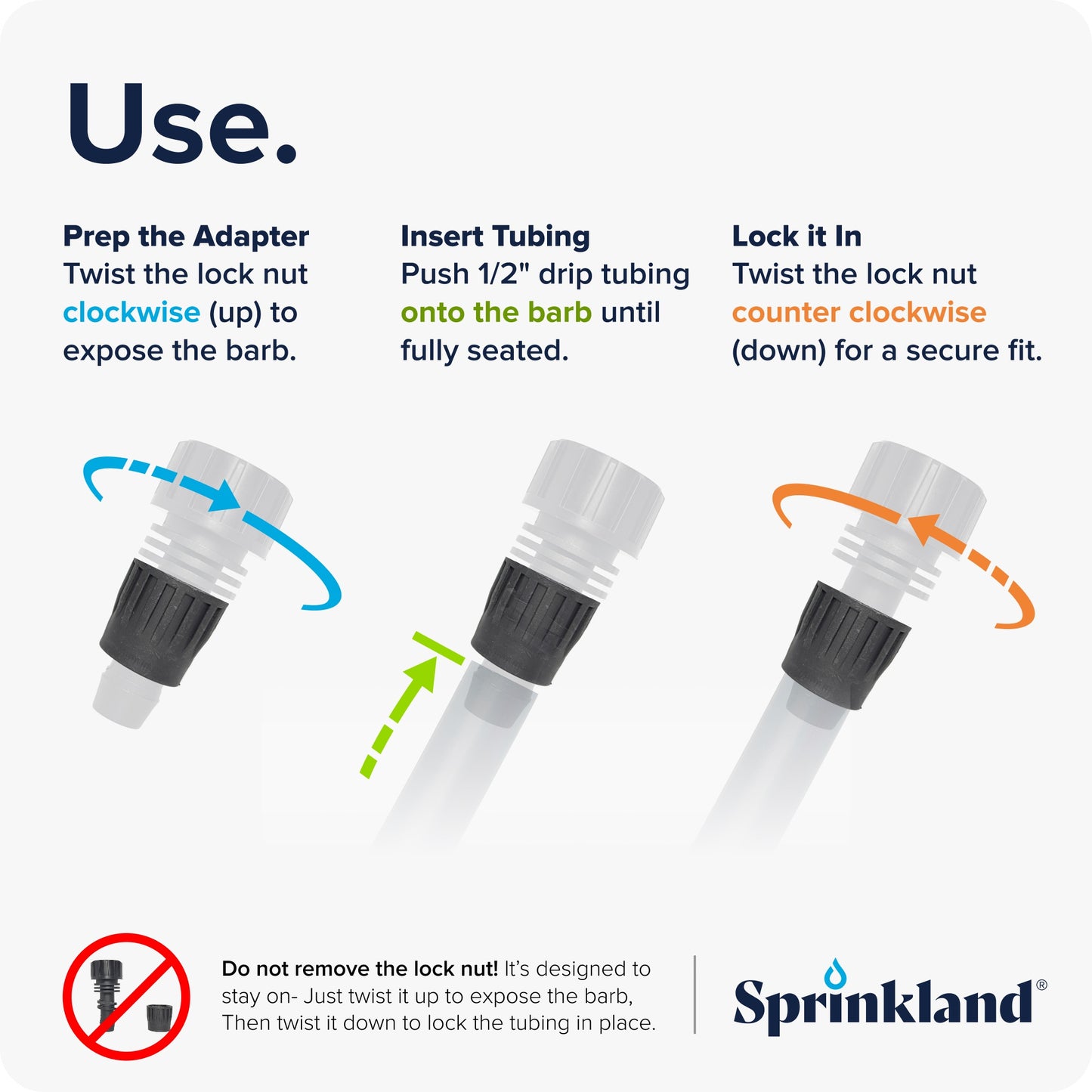 1/2" Drip Tube Adapter | 3/4" Faucet or Garden Hose | .600 ID x .700 OD | 3-Pack | Made in USA