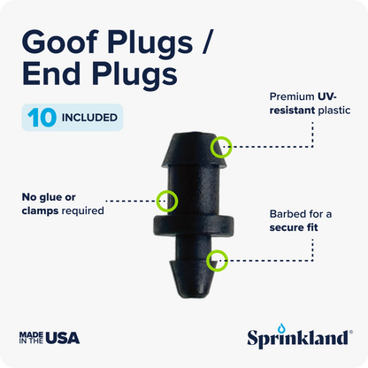 1/4" Dripline Emitter Tubing | 100 Ft Roll | Built-In Emitters Every 6 Inches | Includes Punch Tool & 1/4" Connector Fittings | 1/2 GPH Emitters