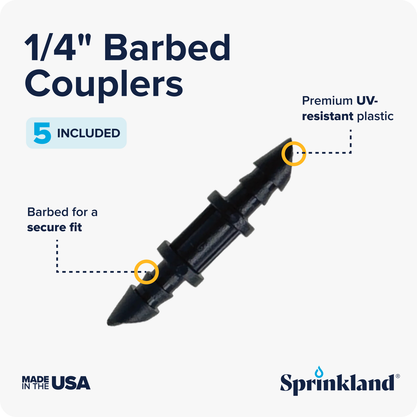 1/4" Dripline Emitter Tubing | 100 Ft Roll | Built-In Emitters Every 6 Inches | Includes Punch Tool & 1/4" Connector Fittings | 1/2 GPH Emitters