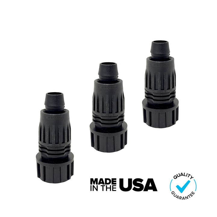 Sprinkland Drip Tube Adapter | Faucet or Garden Hose Adapter | Reusable Quick Lock | .600 ID x .700 OD | 3-Pack | Made in USA