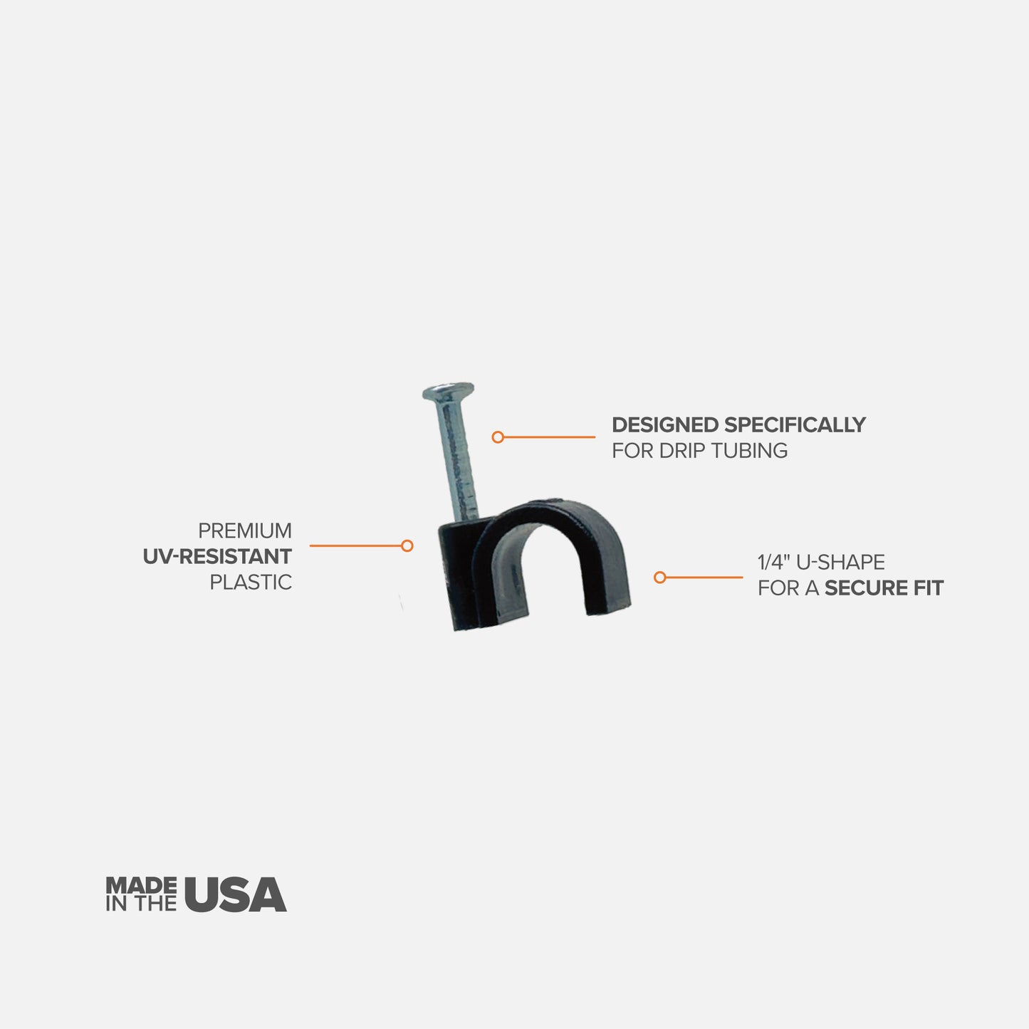 1/4" Drip Tube Mounting Clamps (10 Pack)