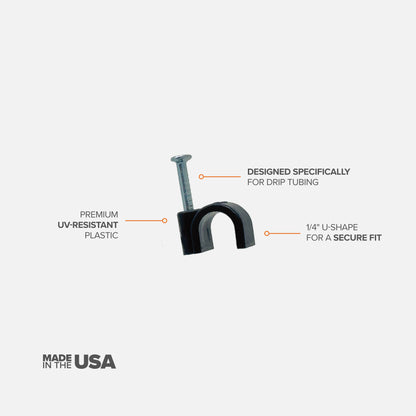 1/4" Drip Tube Mounting Clamps (10 Pack)