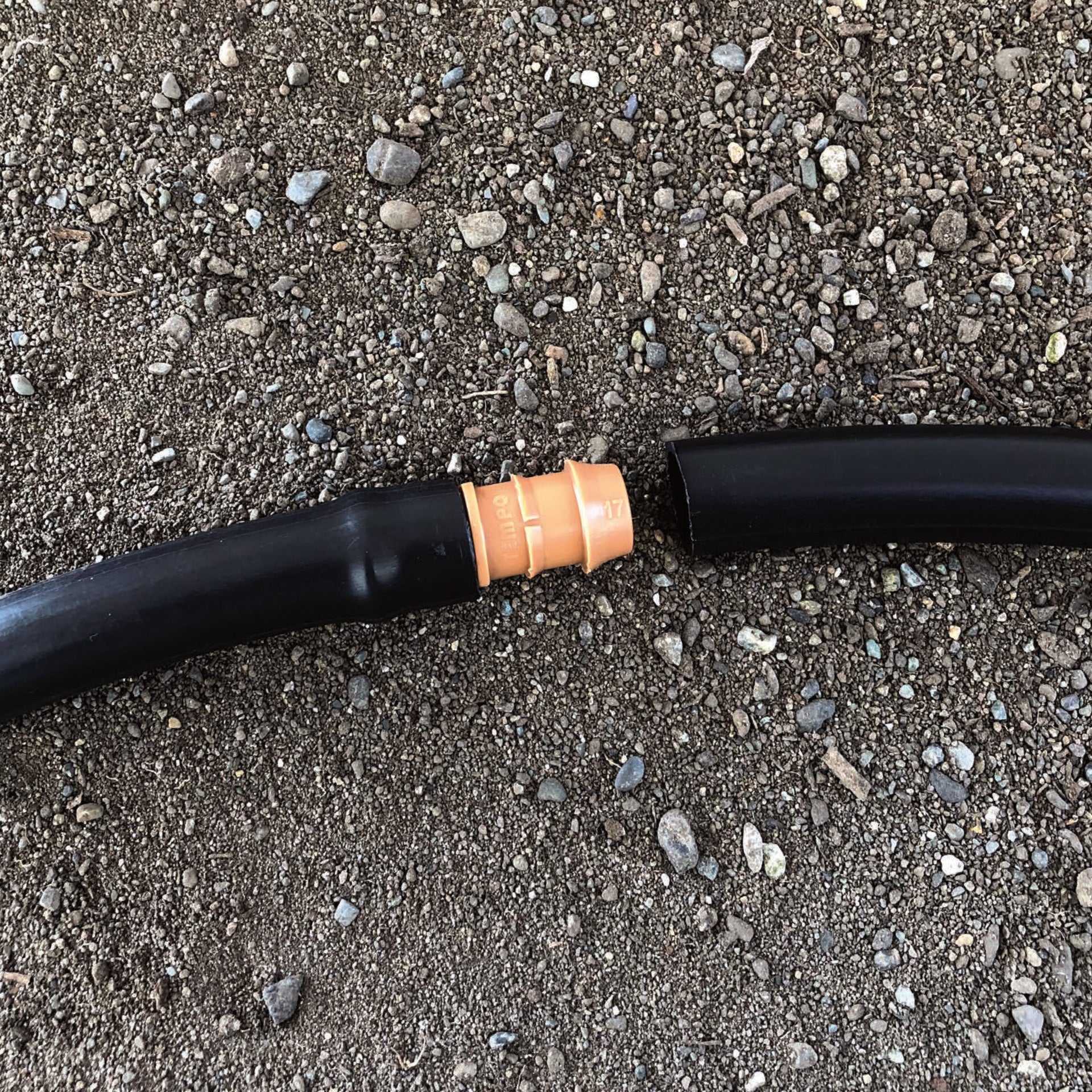 1/2" Drip irrigation tubing coupler. 