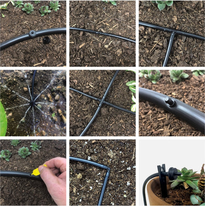 107 Piece Drip Irrigation Kit (1/4" Tubing, Fittings & Emitters)