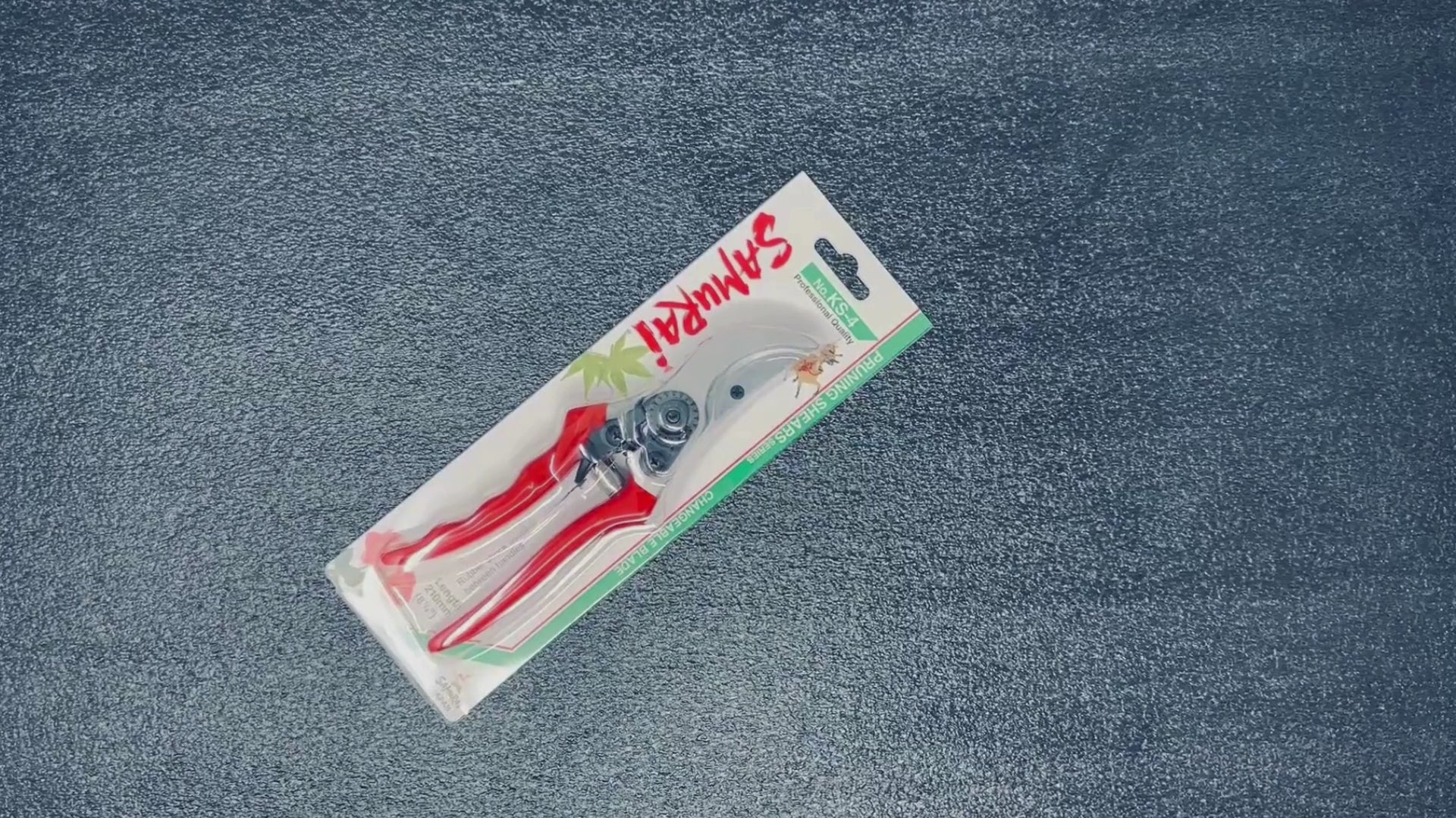 Hand pruners in package unboxing video. The Samurai professional pruning shears KS-4. Made in Japan. 